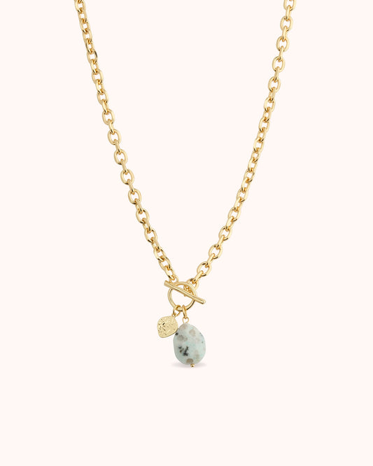 Semi-Precious Loop Chain Necklace in Gold