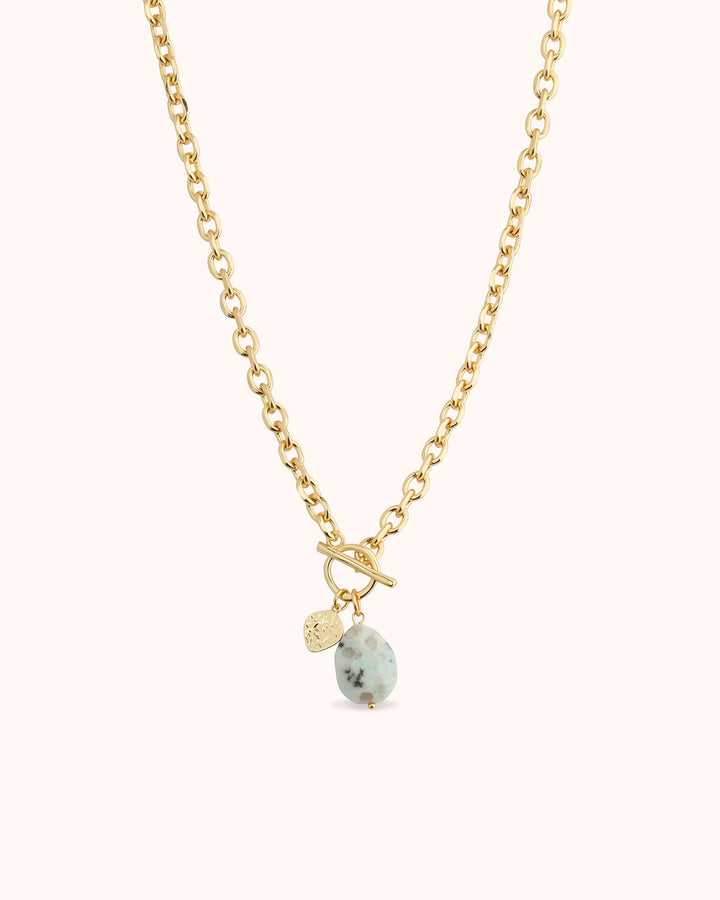 Semi-Precious Loop Chain Necklace in Gold