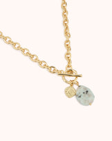 Semi-Precious Loop Chain Necklace in Gold