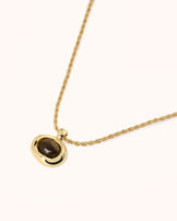Tiger's Eye Pendant Necklace in Gold