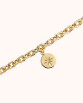 Circle Pendant Chain Bracelet in Gold
