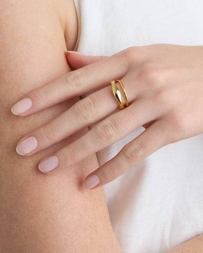 Double Row Wave Ring in Gold