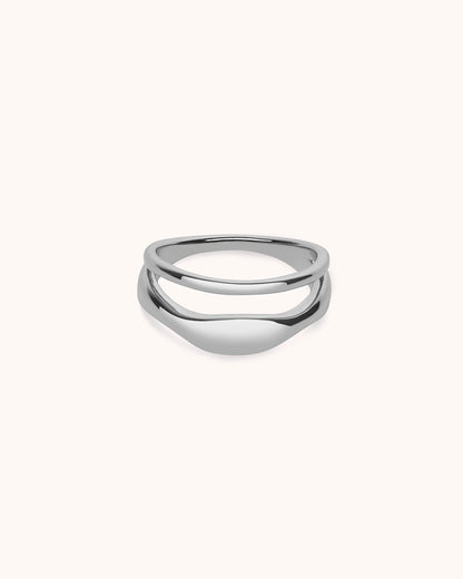 Double Row Wave Ring in Silver