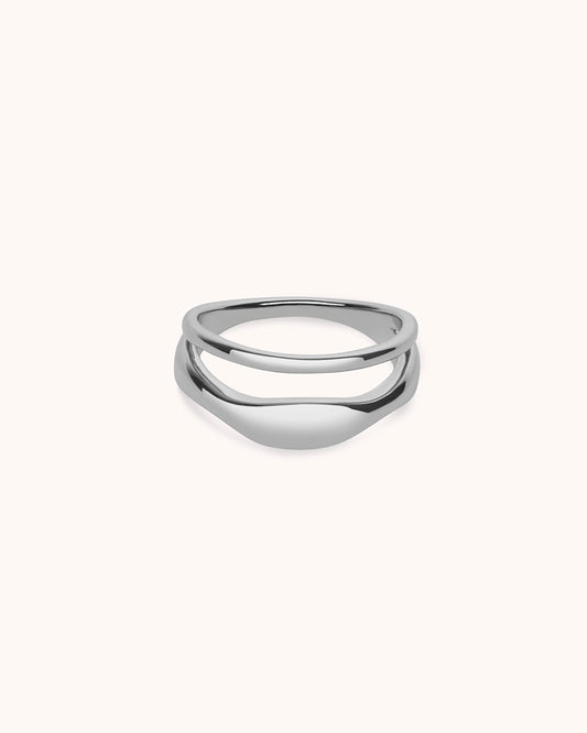 Double Row Wave Ring in Silver