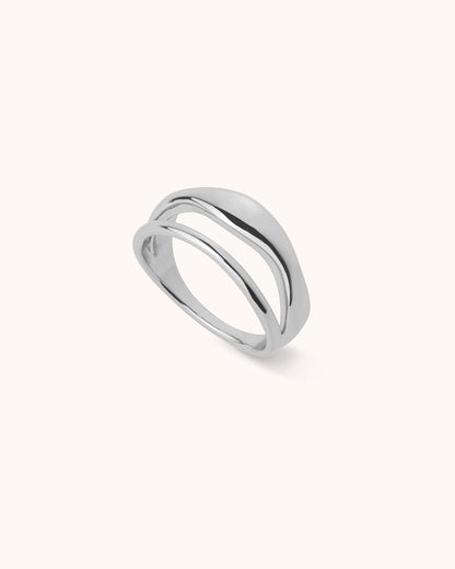 Double Row Wave Ring in Silver