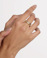 Twisted Cubic Zirconia Ring in Gold