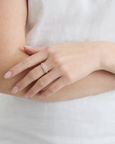 Triple Row Crystal Ring in Silver