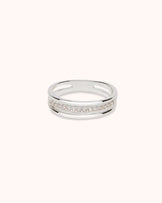 Triple Row Crystal Ring in Silver