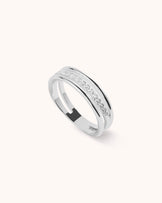 Triple Row Crystal Ring in Silver