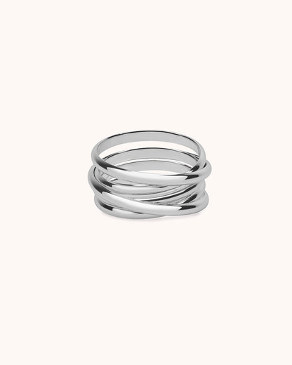 Multi Row Ring in Silver