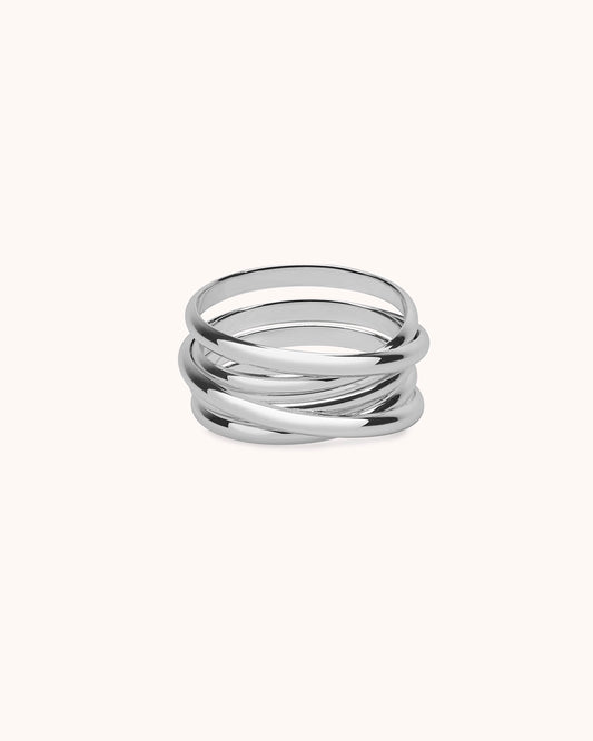 Multi Row Ring in Silver