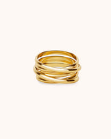 Multi Row Ring in Gold