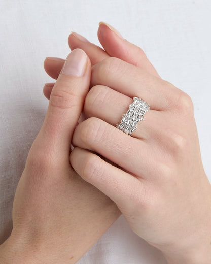 Chain Link Ring in Silver