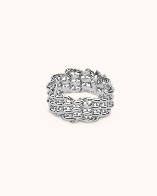 Chain Link Ring in Silver