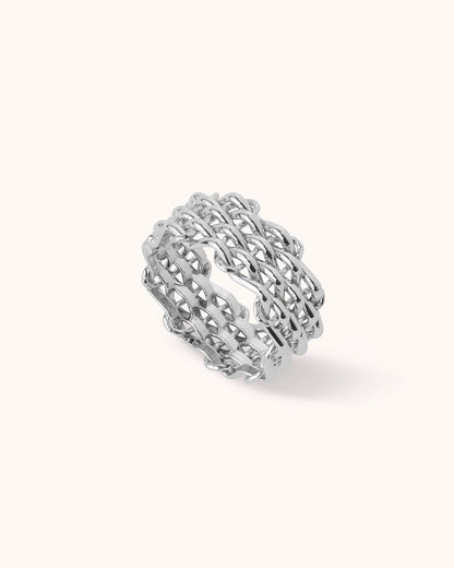 Chain Link Ring in Silver