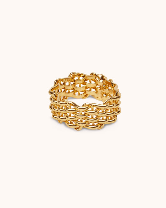 Chain Link Ring in Gold