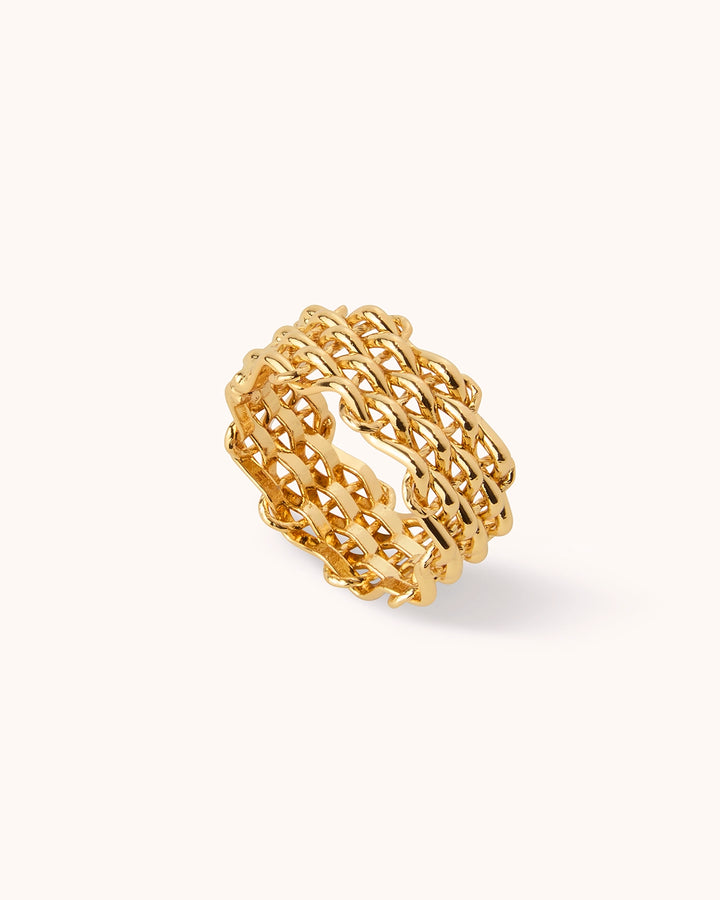 Chain Link Ring in Gold