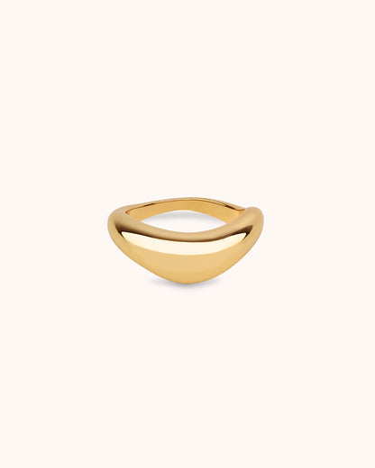 Wave Band Ring in Gold