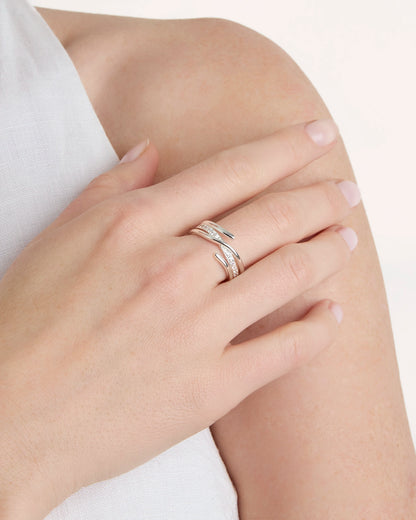 Twisted Ring Band in Silver
