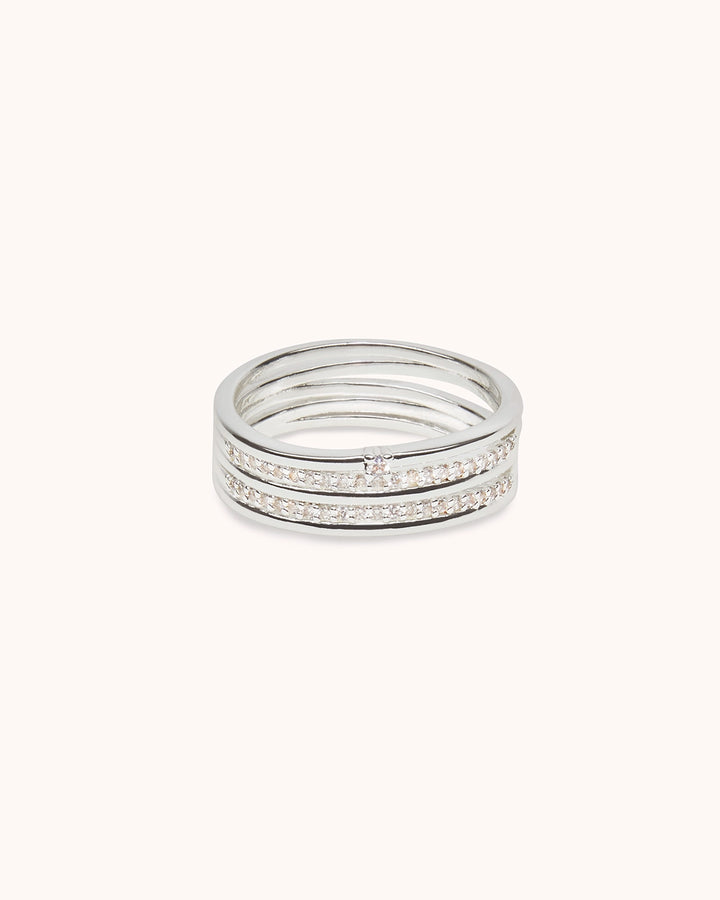 Twisted Cubic Zirconia Ring in Silver