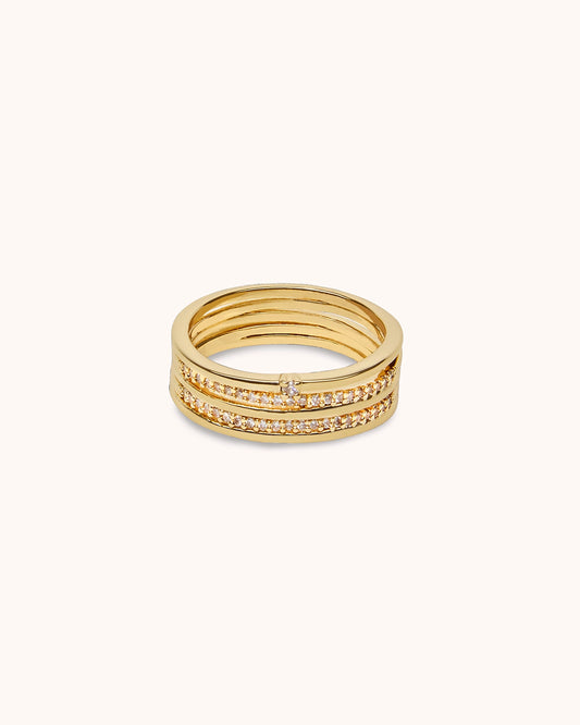Twisted Cubic Zirconia Ring in Gold