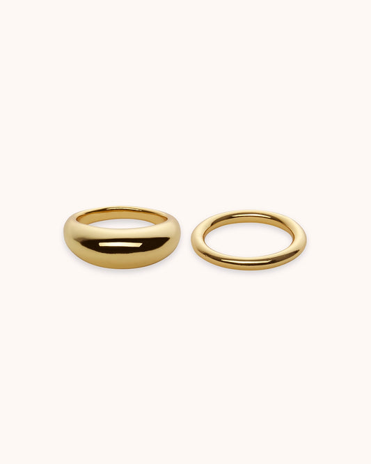 Chunky Ring 2 Pack in Gold