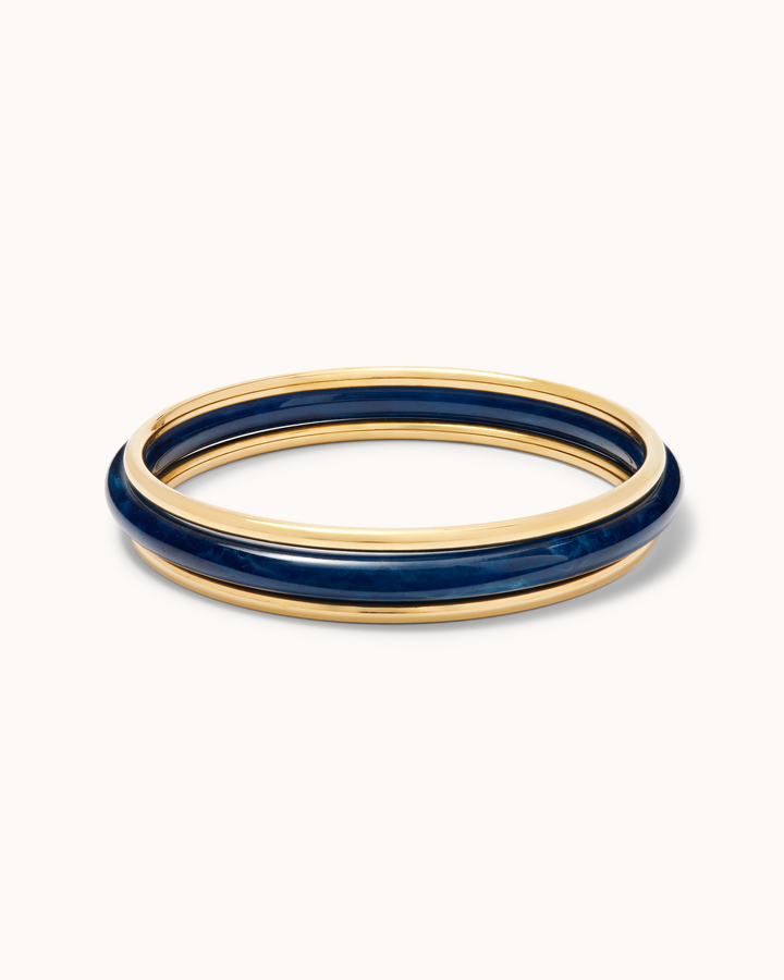 Waterproof Metal & Resin Bracelet Pack in Gold