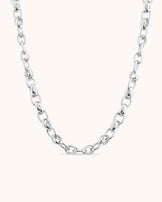 Chunky Double Chain Link Necklace in Silver