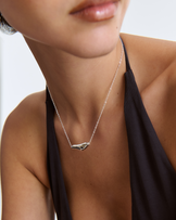 Bean Chain Necklace in Silver