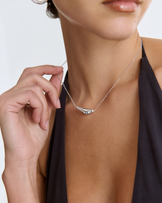 Bean Chain Necklace in Silver