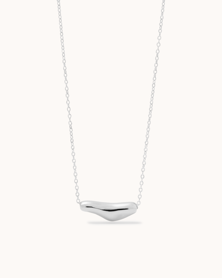 Bean Chain Necklace in Silver