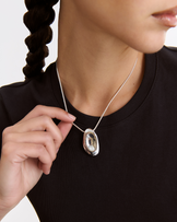 Coral Print Chain Necklace in Silver