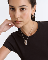 Coral Print Chain Necklace in Silver
