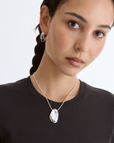 Coral Print Chain Necklace in Silver