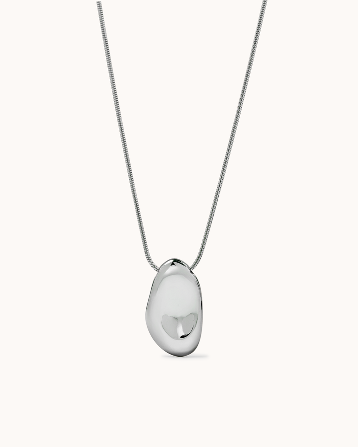 Coral Print Chain Necklace in Silver