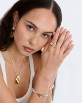 Coral Print Chain Necklace in Gold