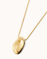 Coral Print Chain Necklace in Gold