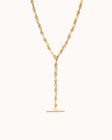 Chain Link T-Bar Necklace in Gold