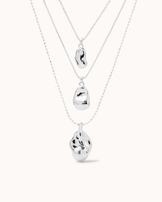 Layered Pendant Necklace in Silver