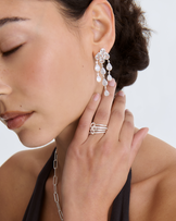 Cubic Zirconia Stacker Band Ring in Silver