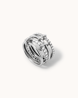 Cubic Zirconia Stacker Band Ring in Silver