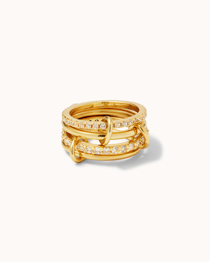 Cubic Zirconia Stacker Band Ring in Gold
