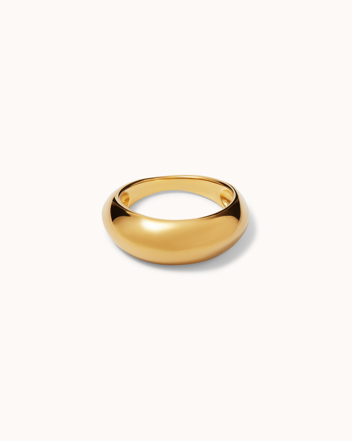 Waterproof Plain Band Ring in Gold