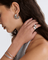 Waterproof Triple Hoop Earrings in Silver