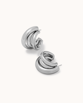 Waterproof Triple Hoop Earrings in Silver