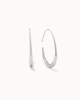 Waterproof Open Drop Hook Earrings in Silver