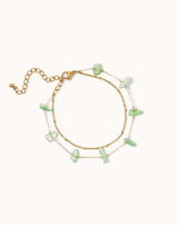 Waterproof Chip Station Green Semi-Precious Bracelet Pack in Gold