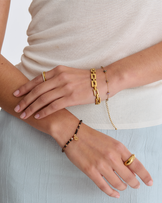 Waterproof Multi-Coloured Semi-Precious Stone Bracelet in Gold