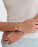 Waterproof Thin Semi-Precious Beaded Bracelet in Gold