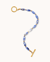 Waterproof Thin Semi-Precious Beaded Bracelet in Gold